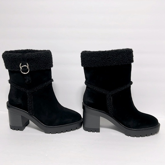 Kensie Black Winter Rain Boots with Plush Lining Size 8M NWOB